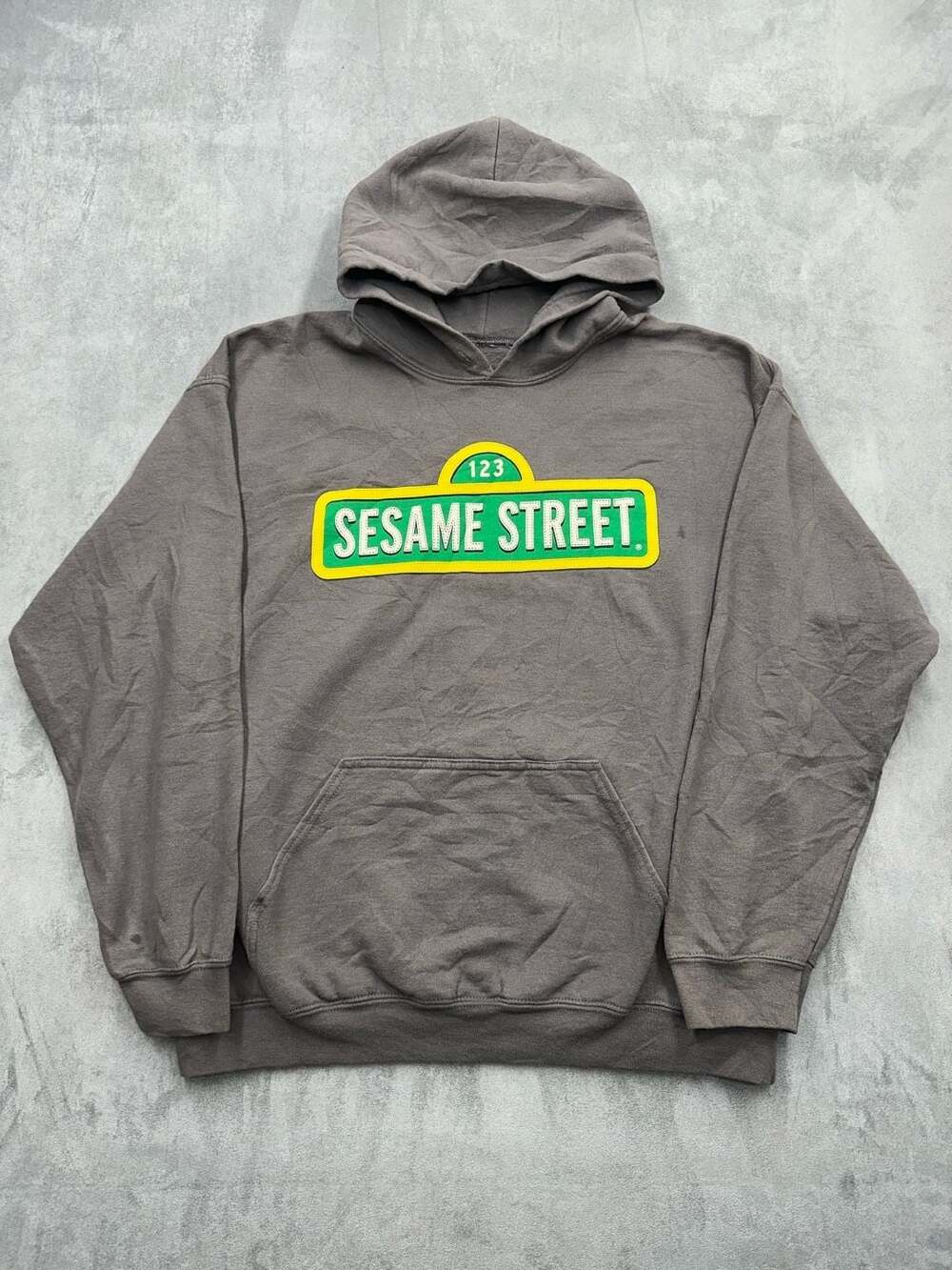 Sesame Street Logo Brown Pullover Hoodie Sweatshirt